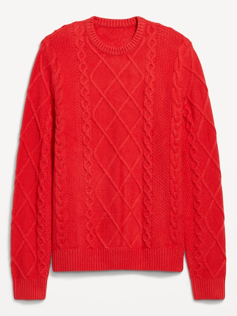Cable-Knit Crew-Neck Sweater