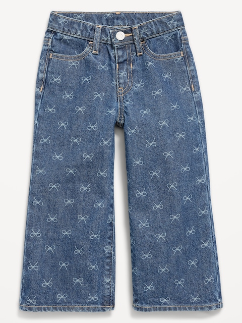 Printed Super Baggy Wide-Leg Jeans for Toddler Girls