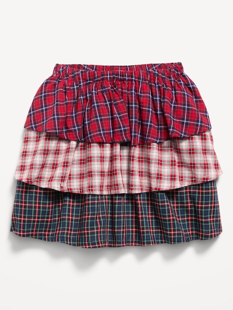 Plaid Tiered Skirt for Toddler Girls