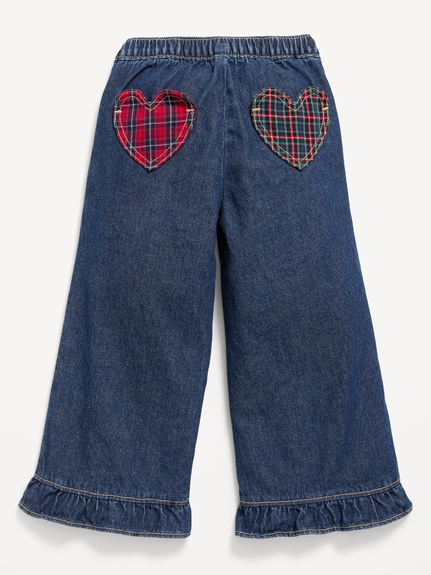 Pull-On Wide-Leg Ruffled Jeans for Toddler Girls