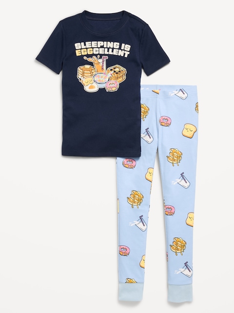 Gender-Neutral Printed Snug-Fit Pajama Set for Kids