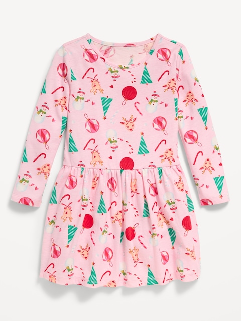 Printed Long-Sleeve Dress for Toddler Girls