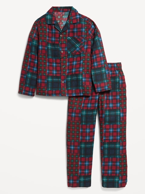 Gender-Neutral Printed Flannel Pajama Pants Set for Kids