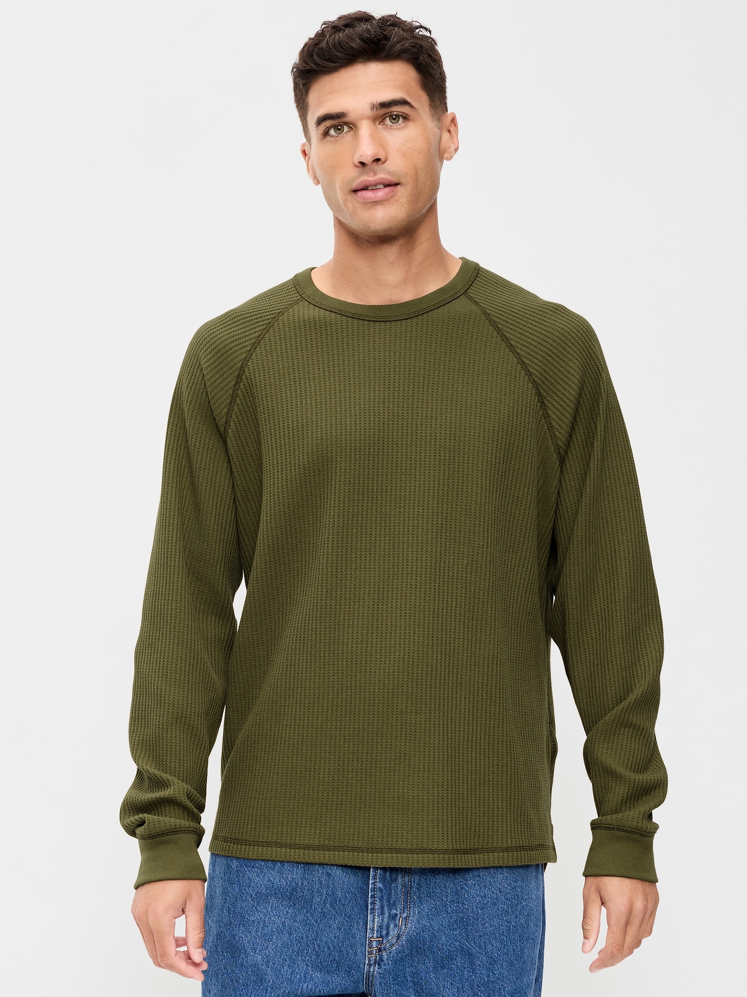 Long-Sleeve Waffle Knit T-Shirt | Old Navy