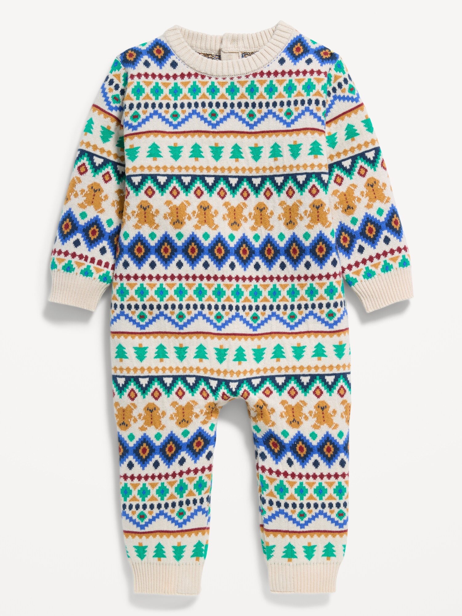 Свитер Old Navy Long-Sleeve Sweater-Knit One-Piece для малышей, цвет: Fairisle Multistripe — фото 2