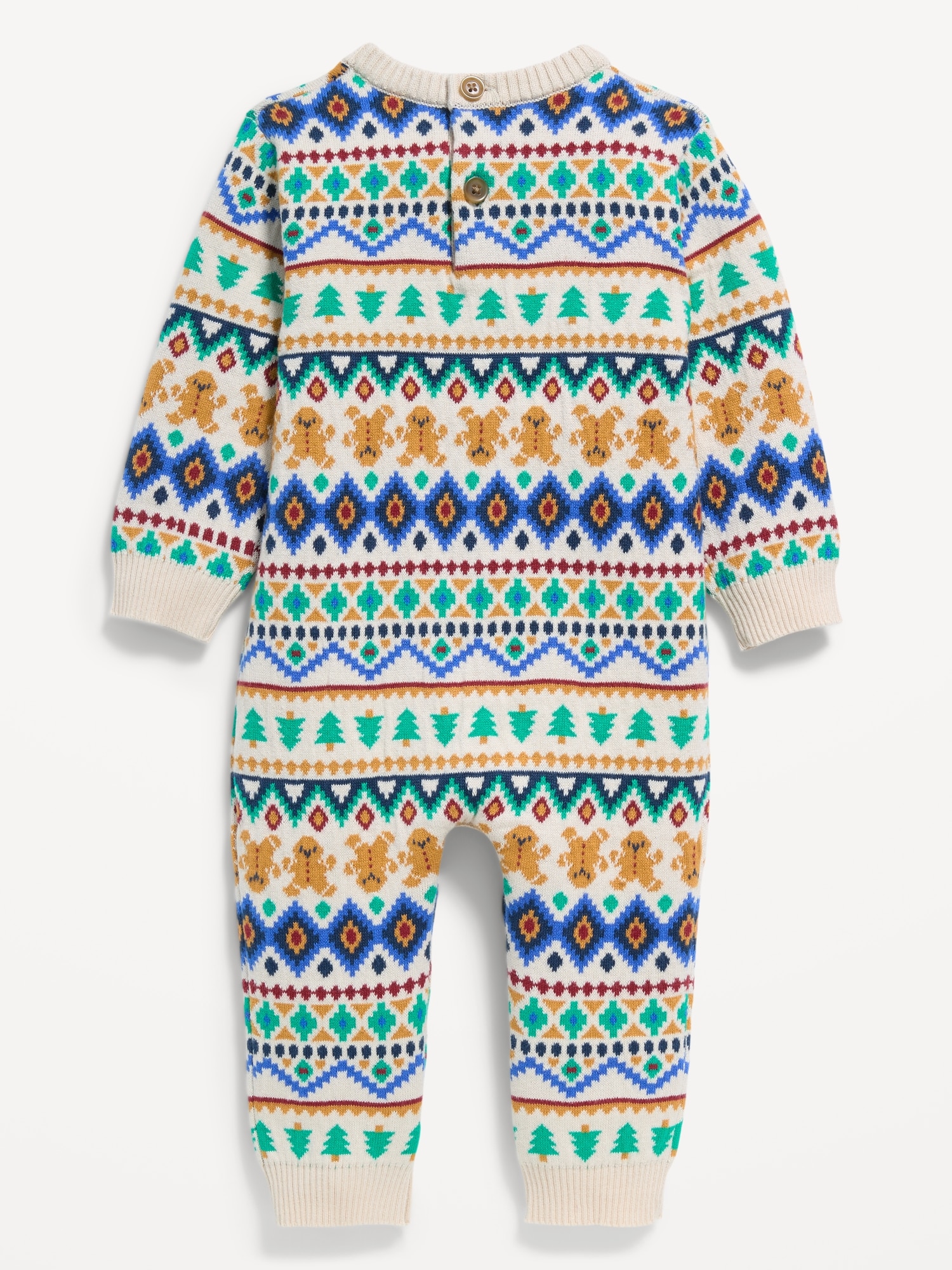 Long-Sleeve Fair Isle Sweater One-Piece for Baby