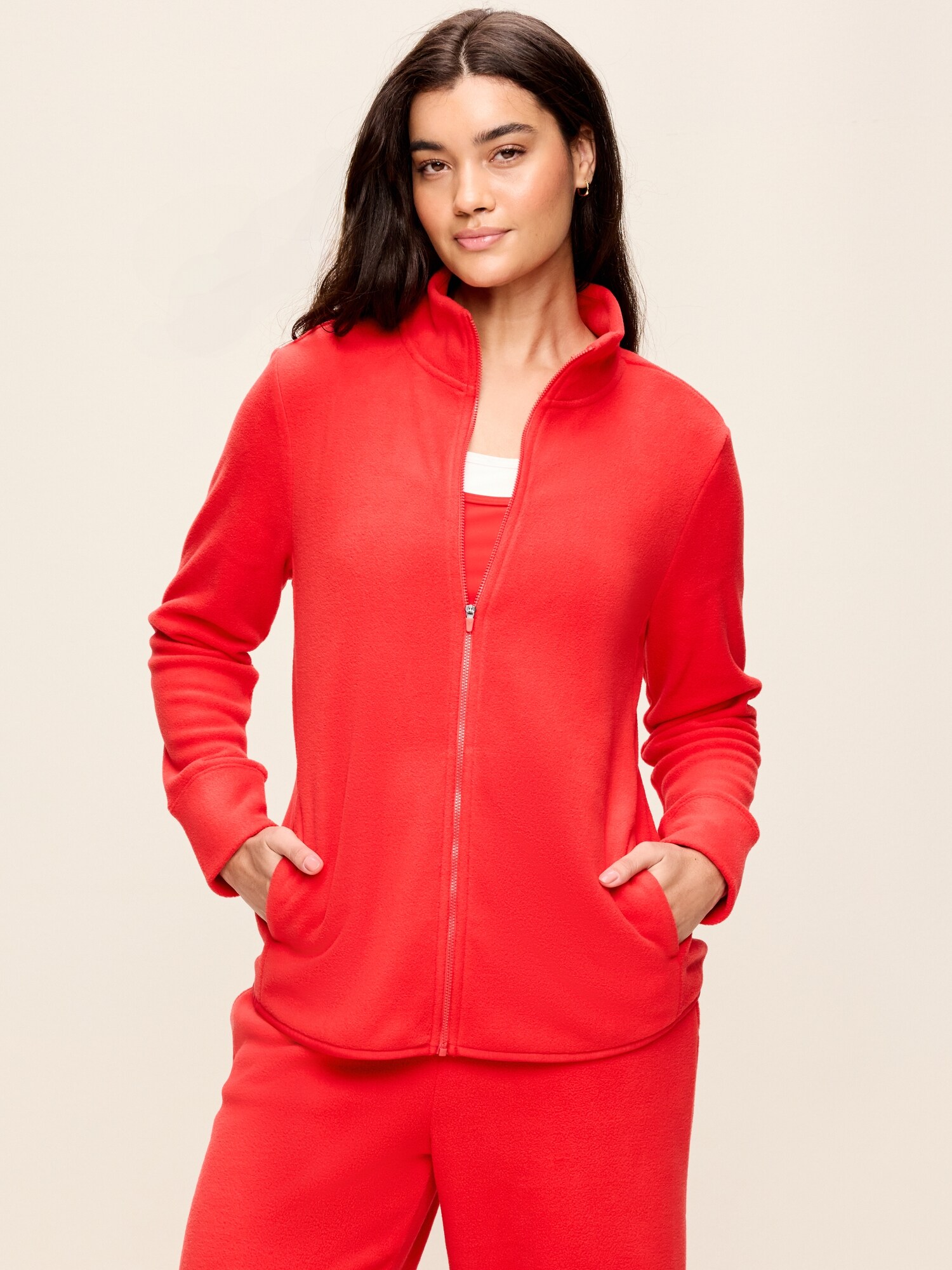 Женская куртка Old Navy Fitted Performance Fleece Full Zip, цвет: Amaryllis — фото 5