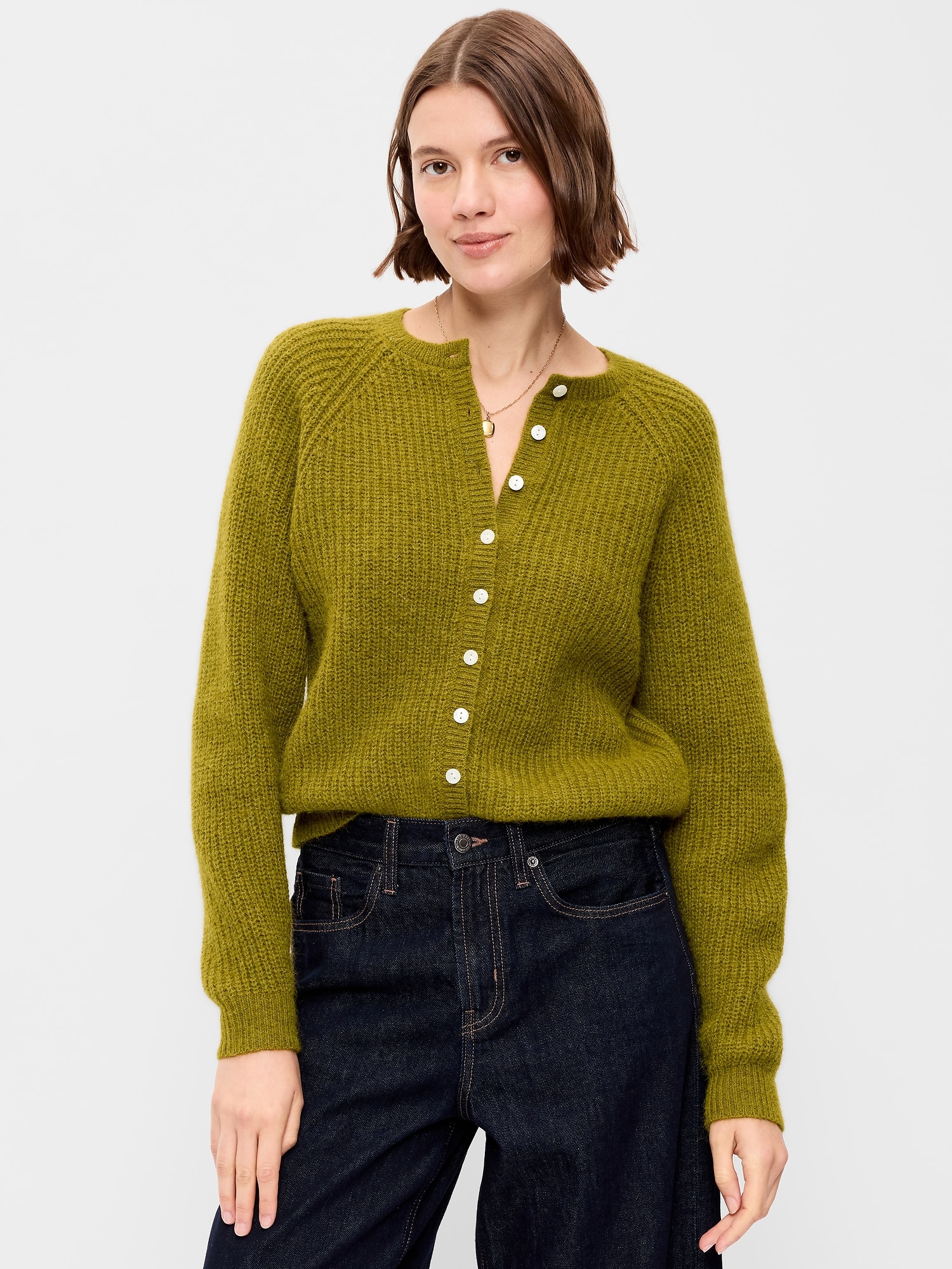 Cozy Slouchy Crew-Neck Cardigan