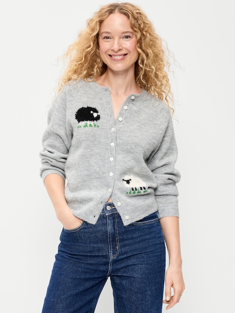 Slouchy Crew-Neck Cardigan