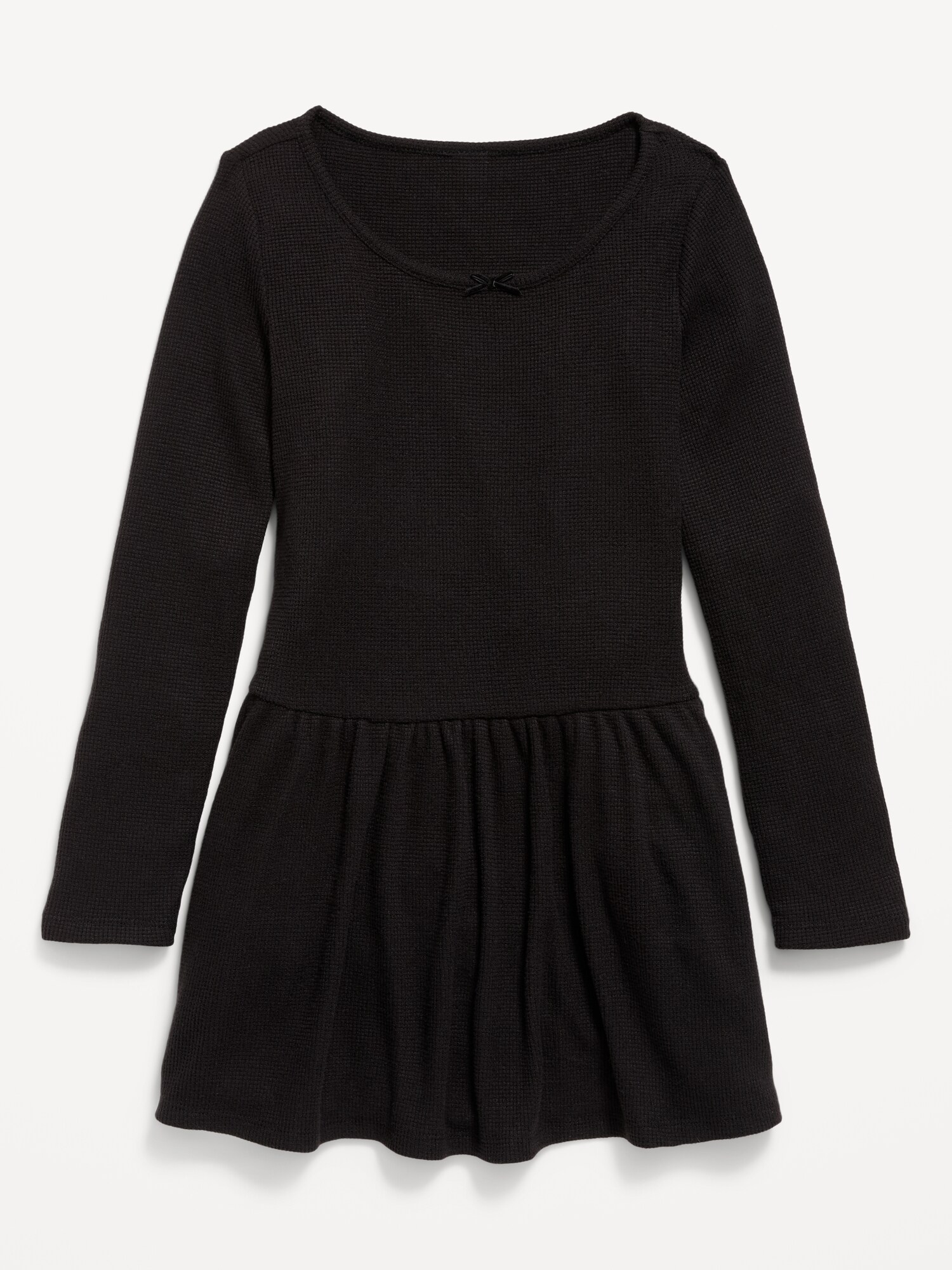 Детское платье Old Navy CozePlush расклешённое с длинным рукавом для девочек, цвет: Чёрный — фото 3