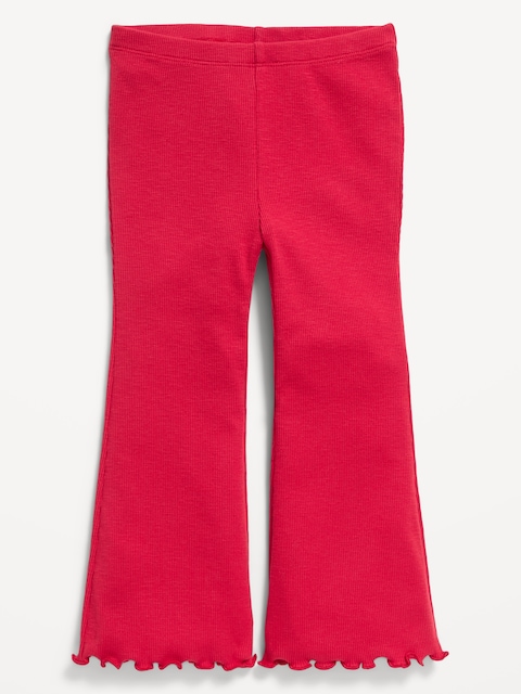 Printed Ribbed Flare-Leg Leggings for Toddler Girls