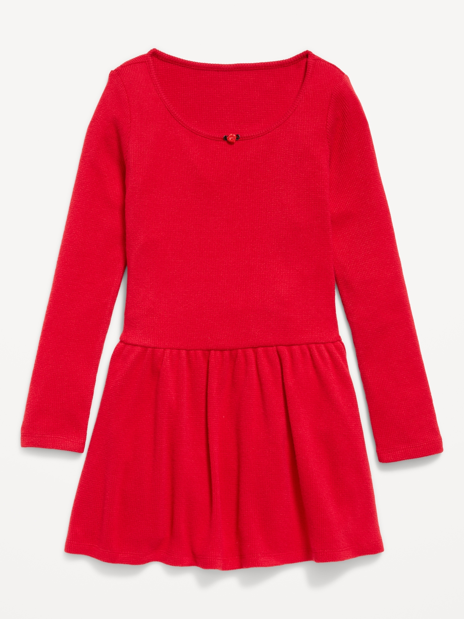 CozePlush Fit and Flare Long-Sleeve Dress for Girls