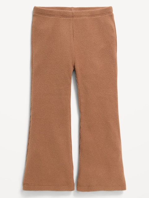 Waffle Knit Flared Leggings for Toddler Girls