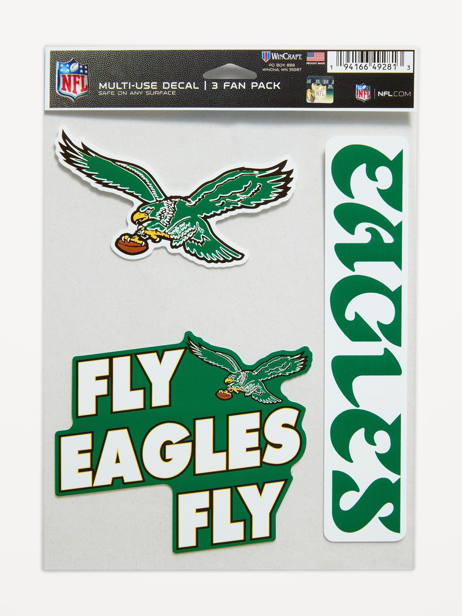 WinCraft® Philadelphia Eagles 3-Pack Multi-Use Decals