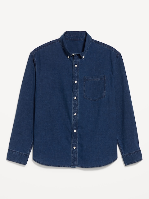 Loose Fit Long-Sleeve Denim Shirt