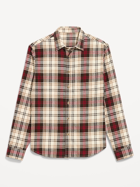 Relaxed Long-Sleeve Flannel Pocket Shirt