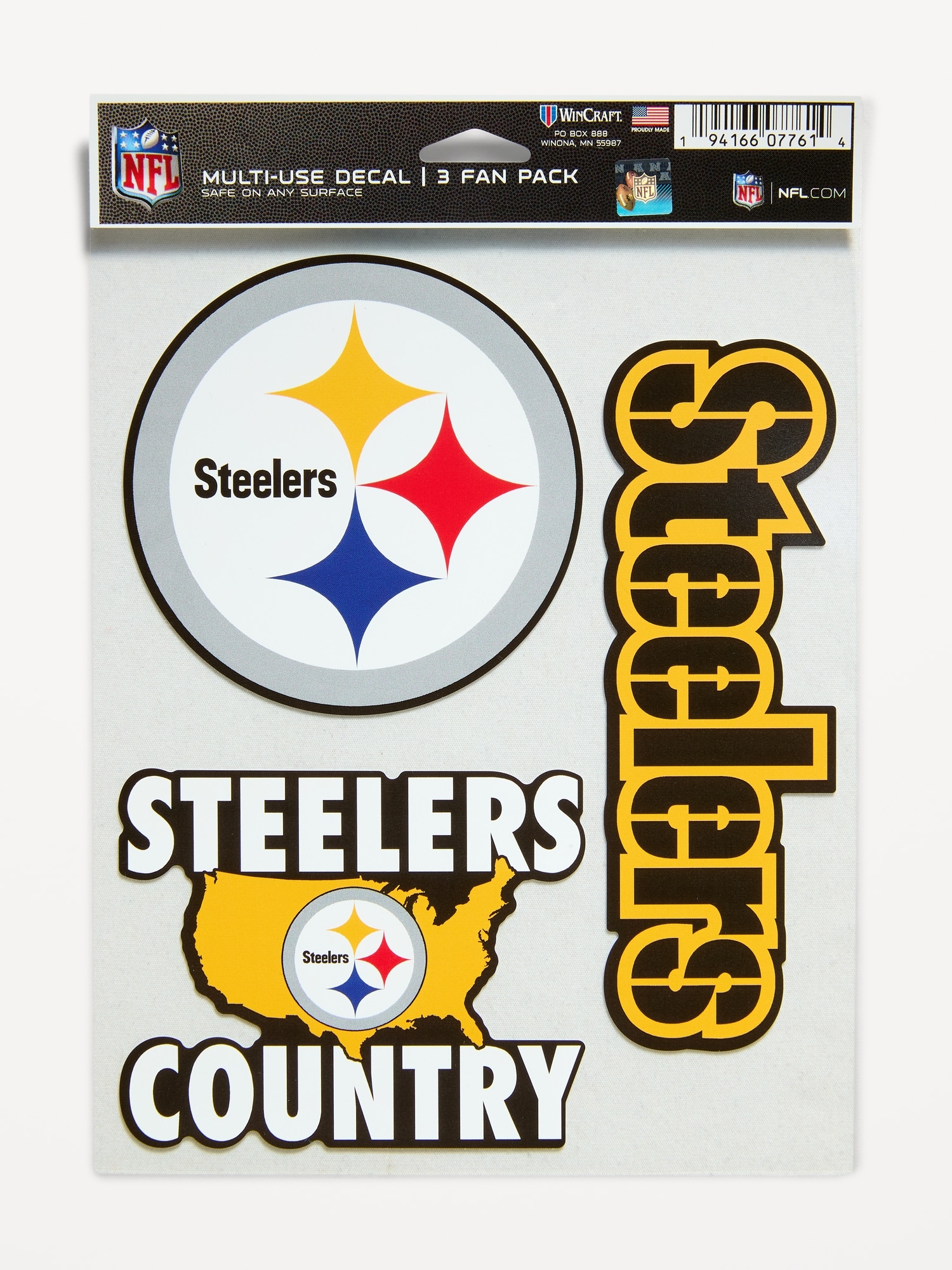WinCraft® Pittsburgh Steelers 3-Pack Multi-Use Decals