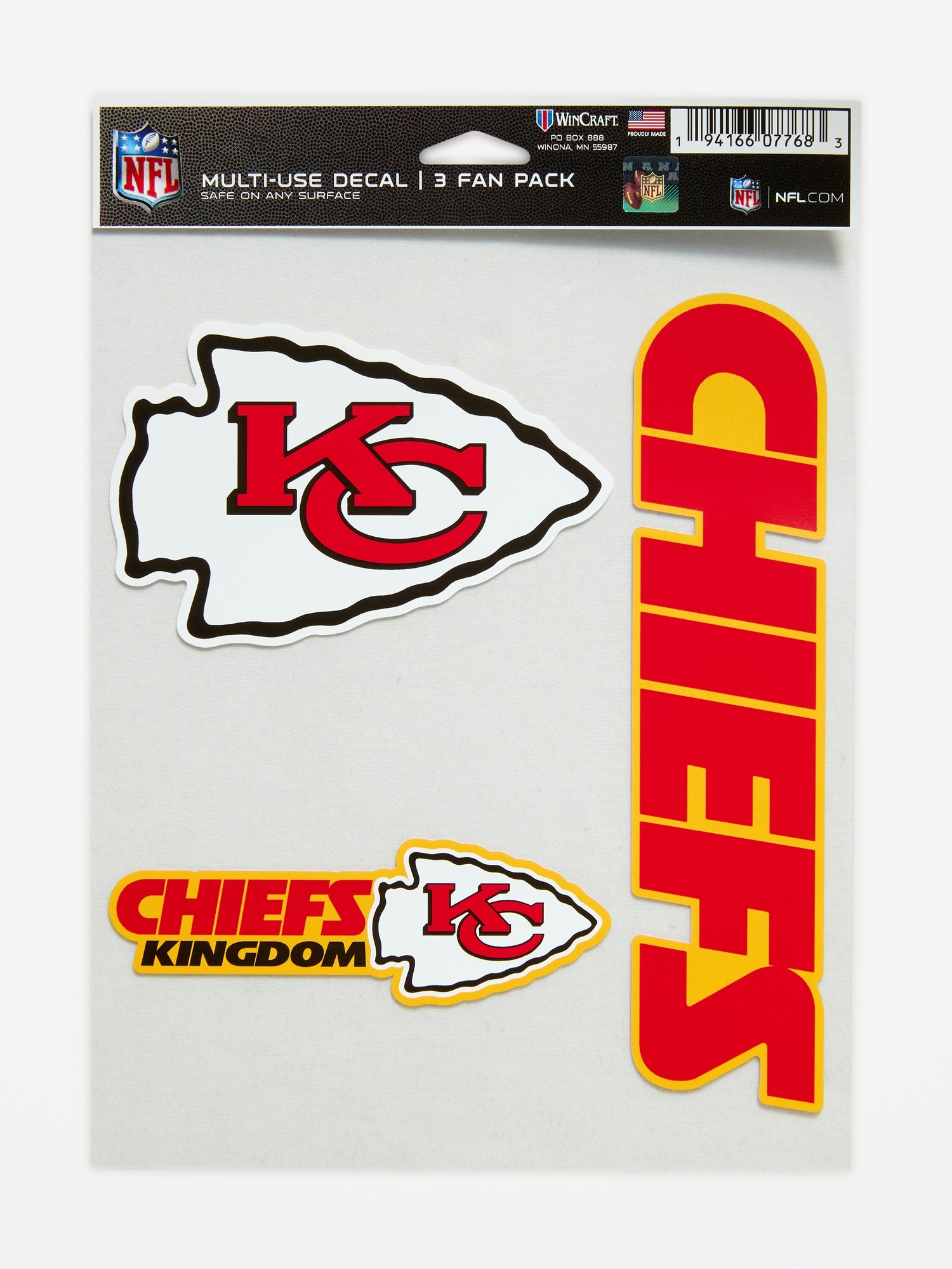 WinCraft® Kansas City Chiefs 3-Pack Multi-Use Decals