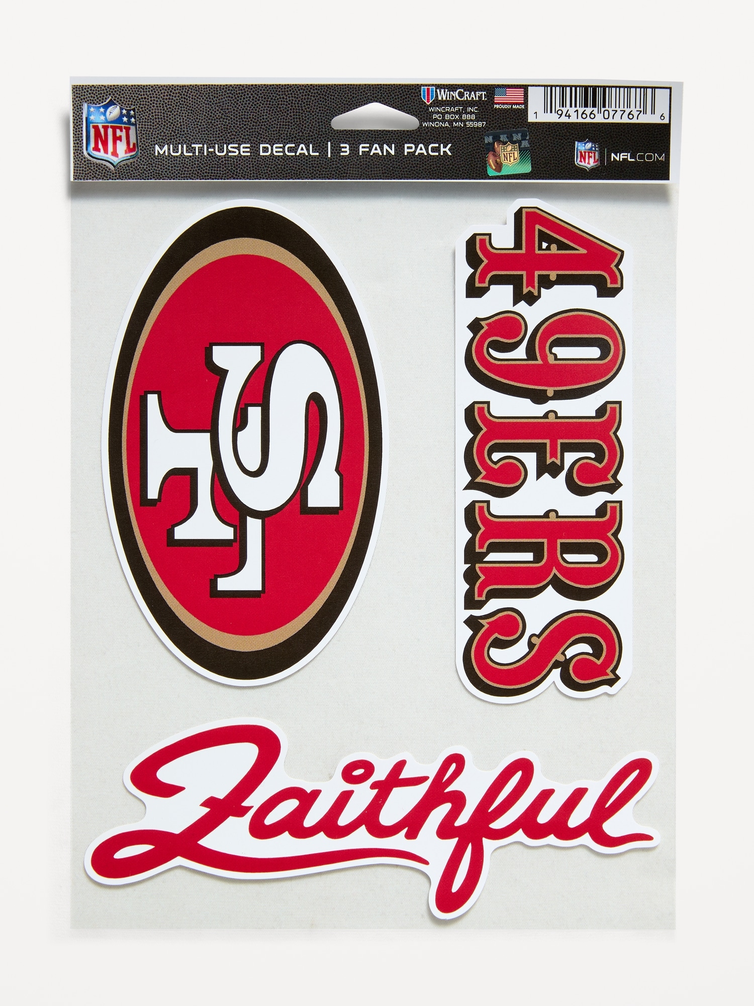 WinCraft® San Francisco 49ers 3-Pack Multi-Use Decals