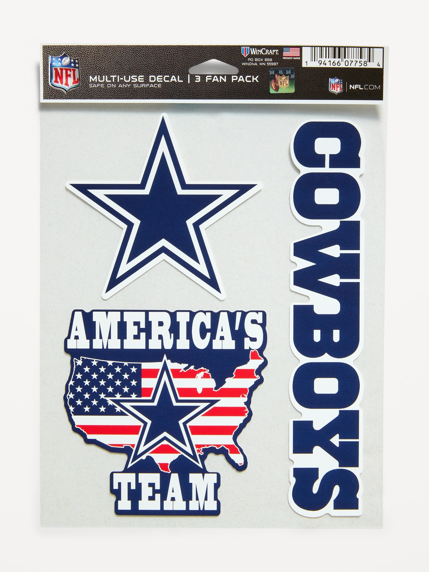 WinCraft® Dallas Cowboys 3-Pack Multi-Use Decals