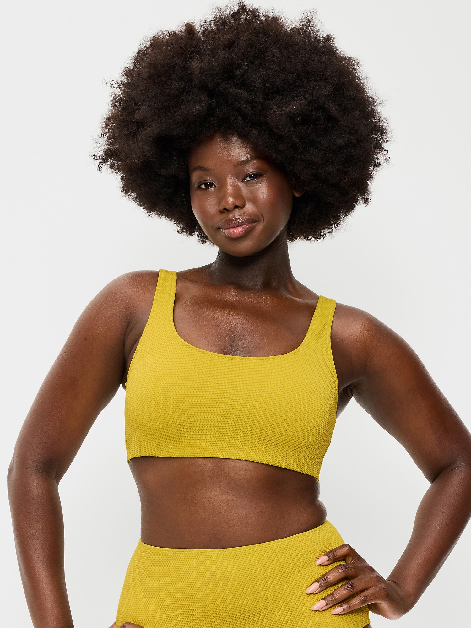 Pique Scoop-Neck Swim Top