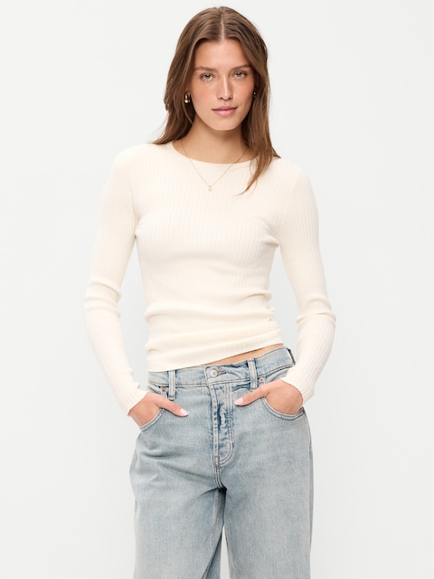 SoSoft Lite Crew-Neck Long-Sleeve Ribbed Top
