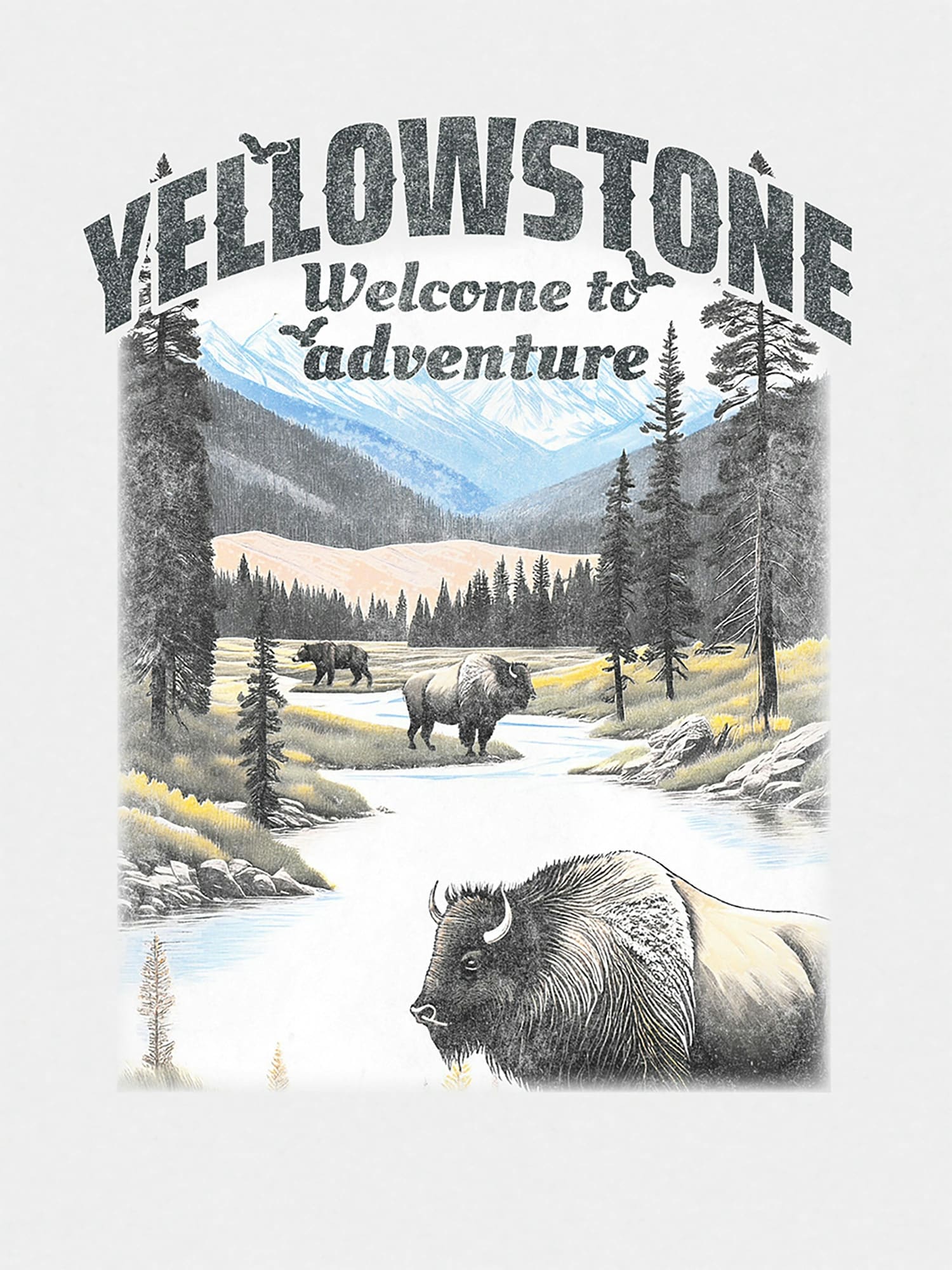 Yellowstone National Park Classic Graphic T-Shirt for Kids