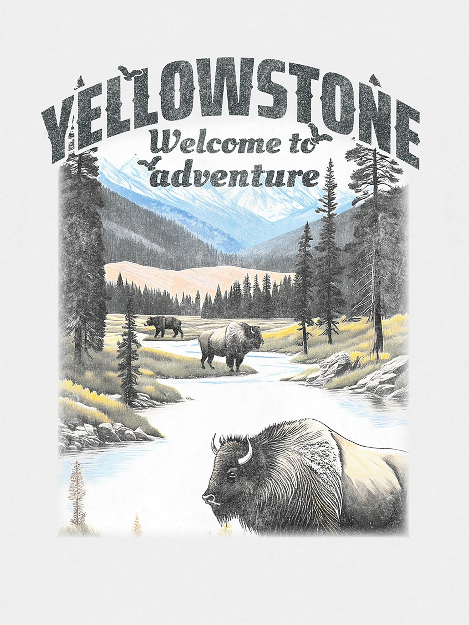 Детская футболка Old Navy Yellowstone National Park Classic Graphic, цвет: Белый — фото 2