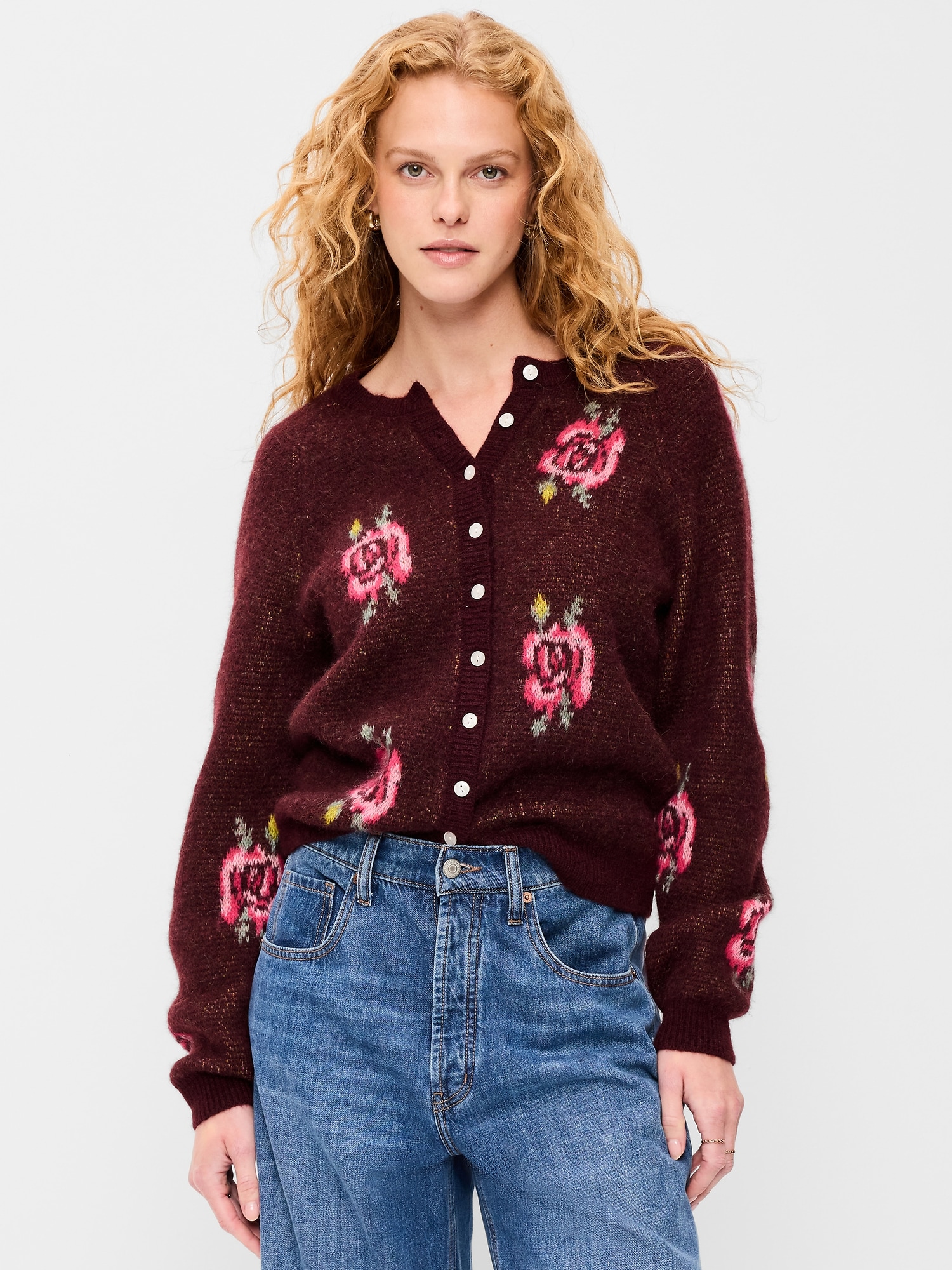 Cozy Crew-Neck Wool-Blend Cardigan