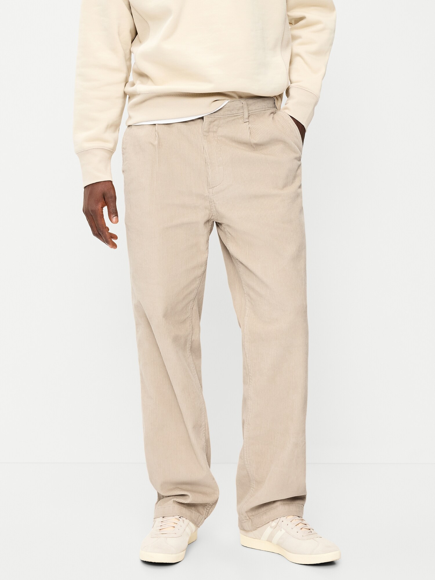 Мужские брюки Old Navy 90's Loose Corduroy, цвет: Серо-бежевый — фото 2