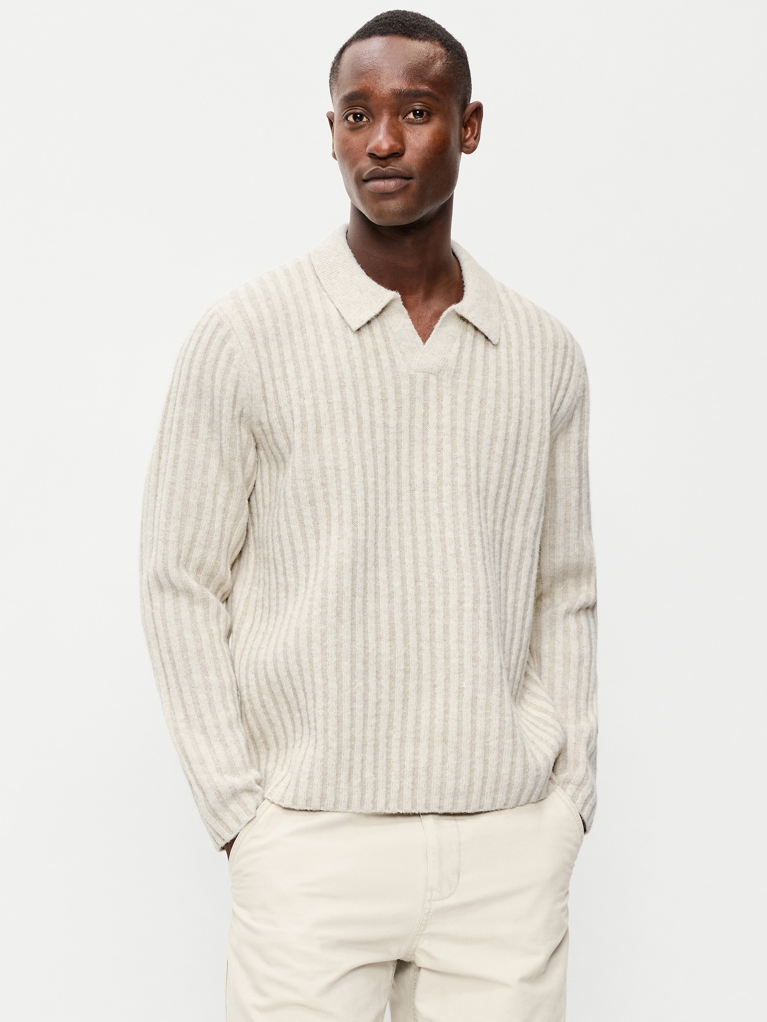 Long-Sleeve Polo Sweater