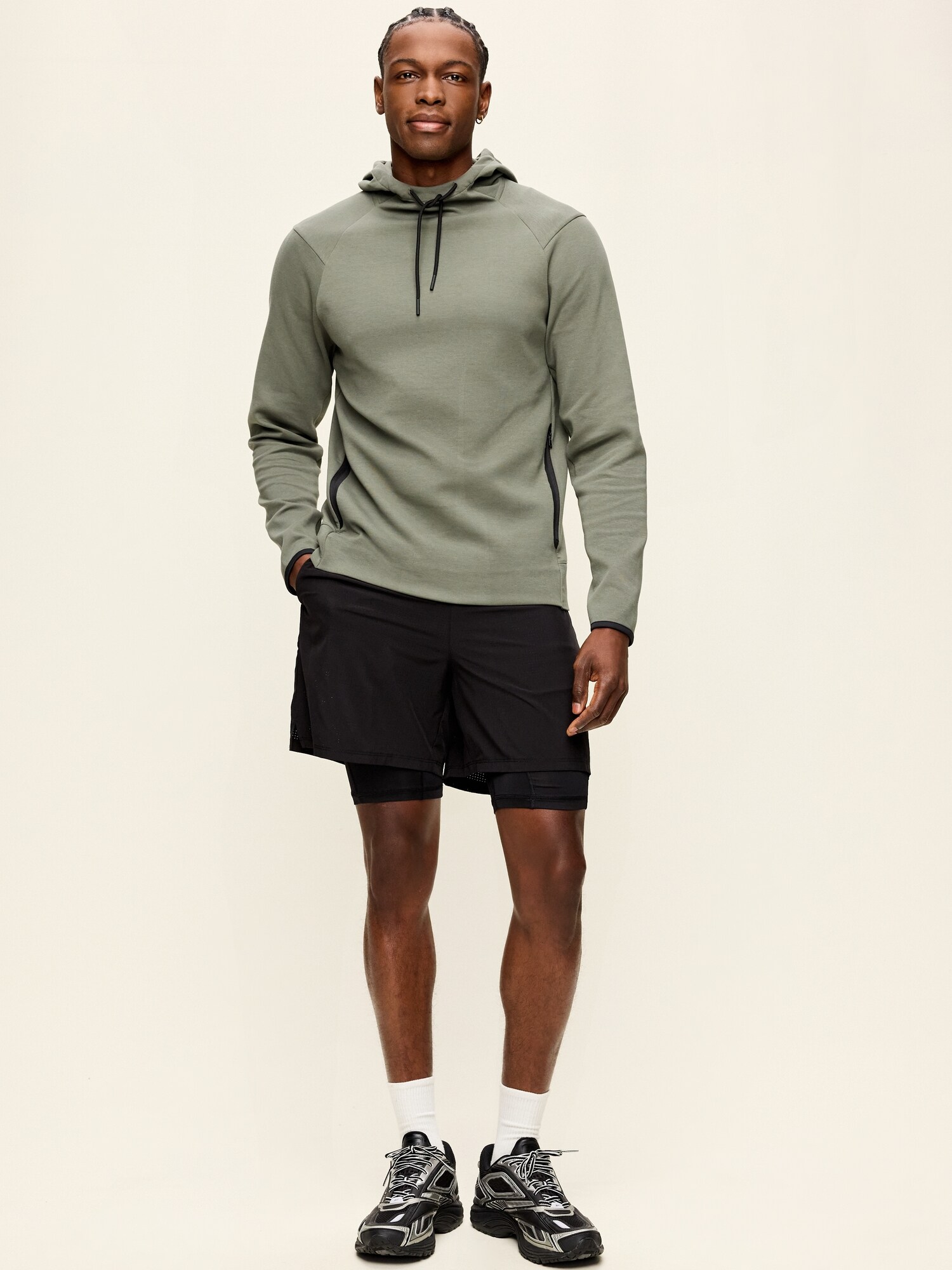 Мужские шорты Old Navy 2-In-1 Performance Run Shorts -- 5-inch inseam, цвет: Чёрный — фото 2