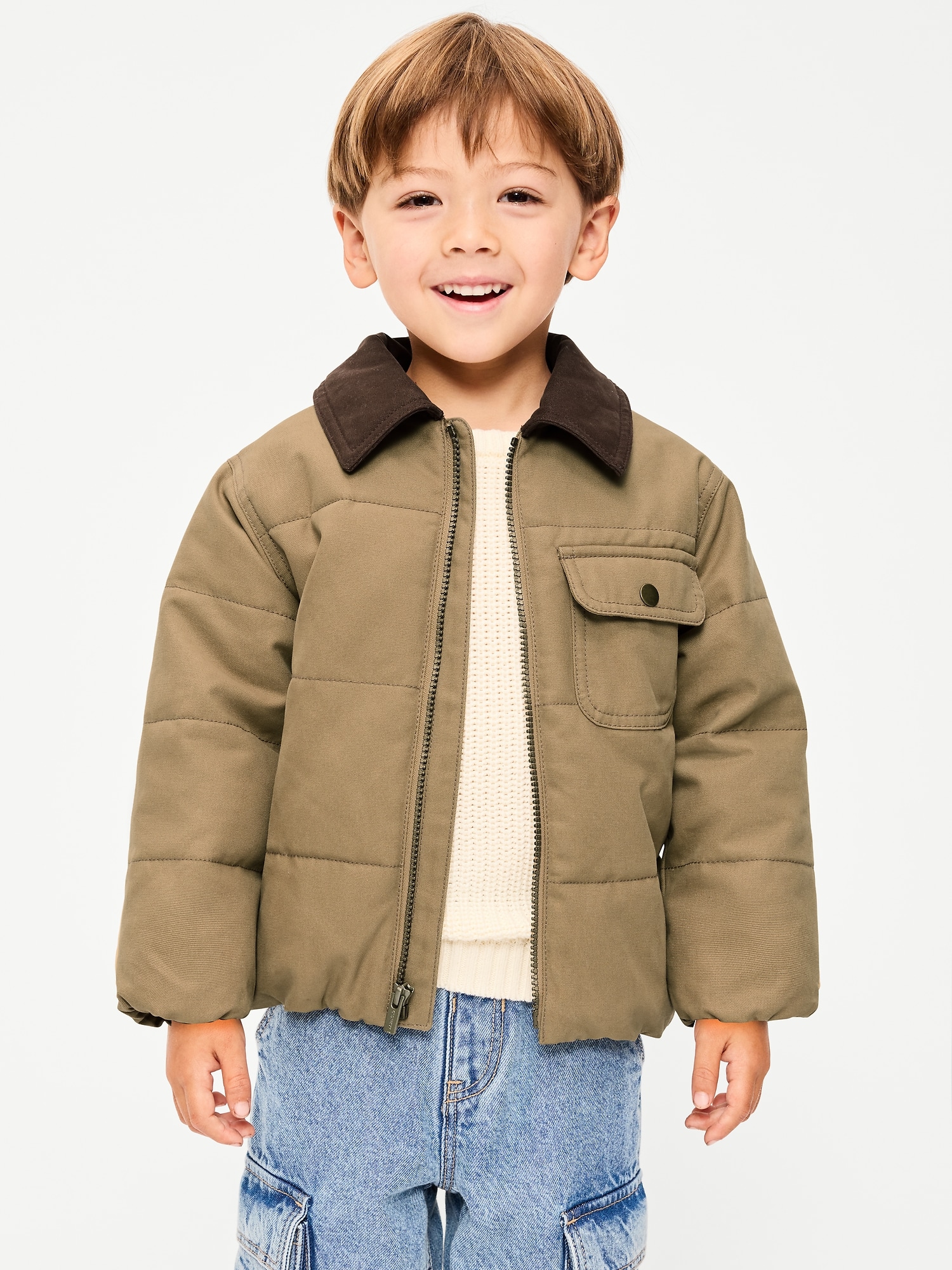 Workwear Puffer Jacket for Toddler Boys