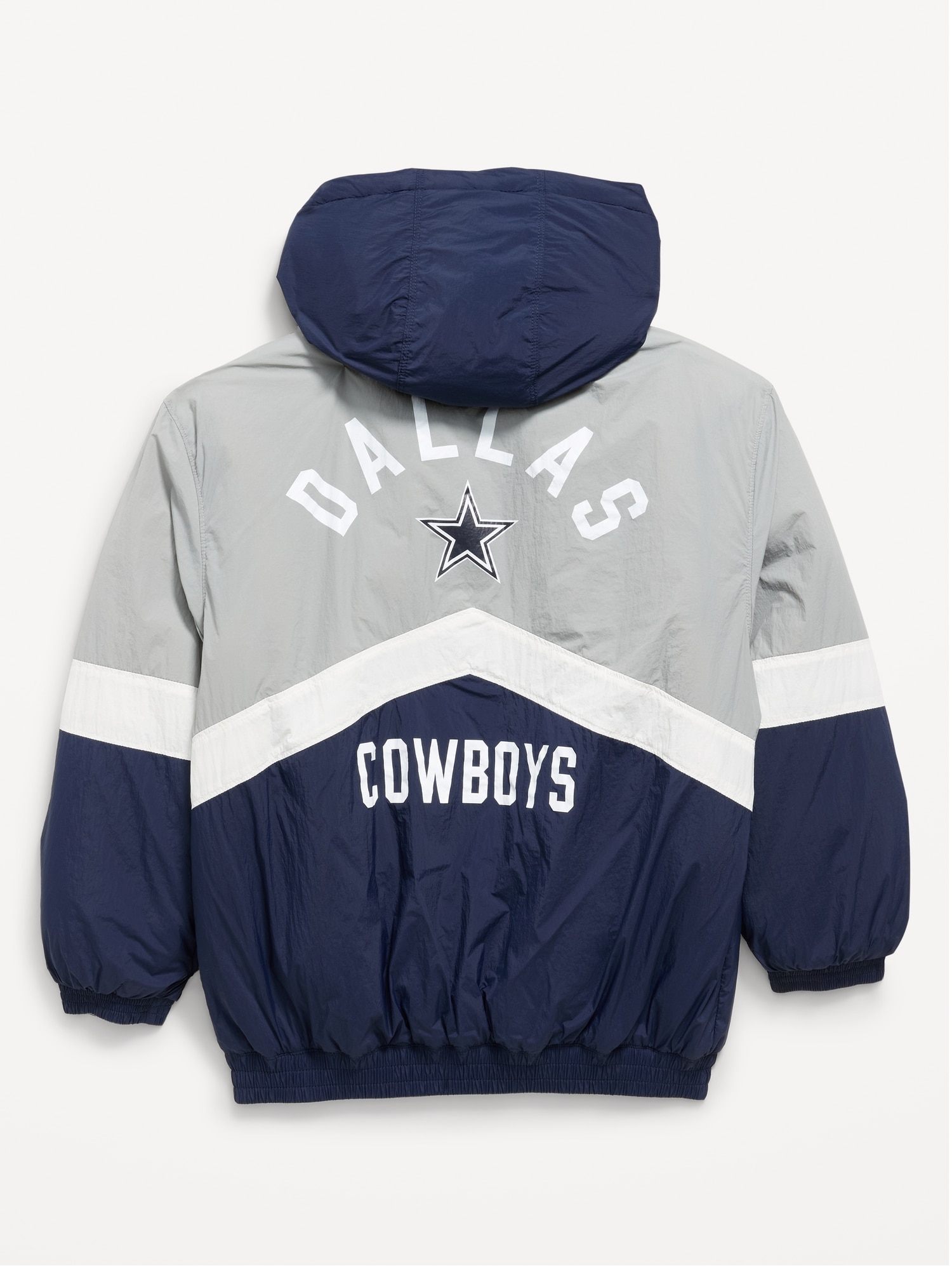 Dallas Cowboys Oversized Crinkled Hooded Jacket for Boys