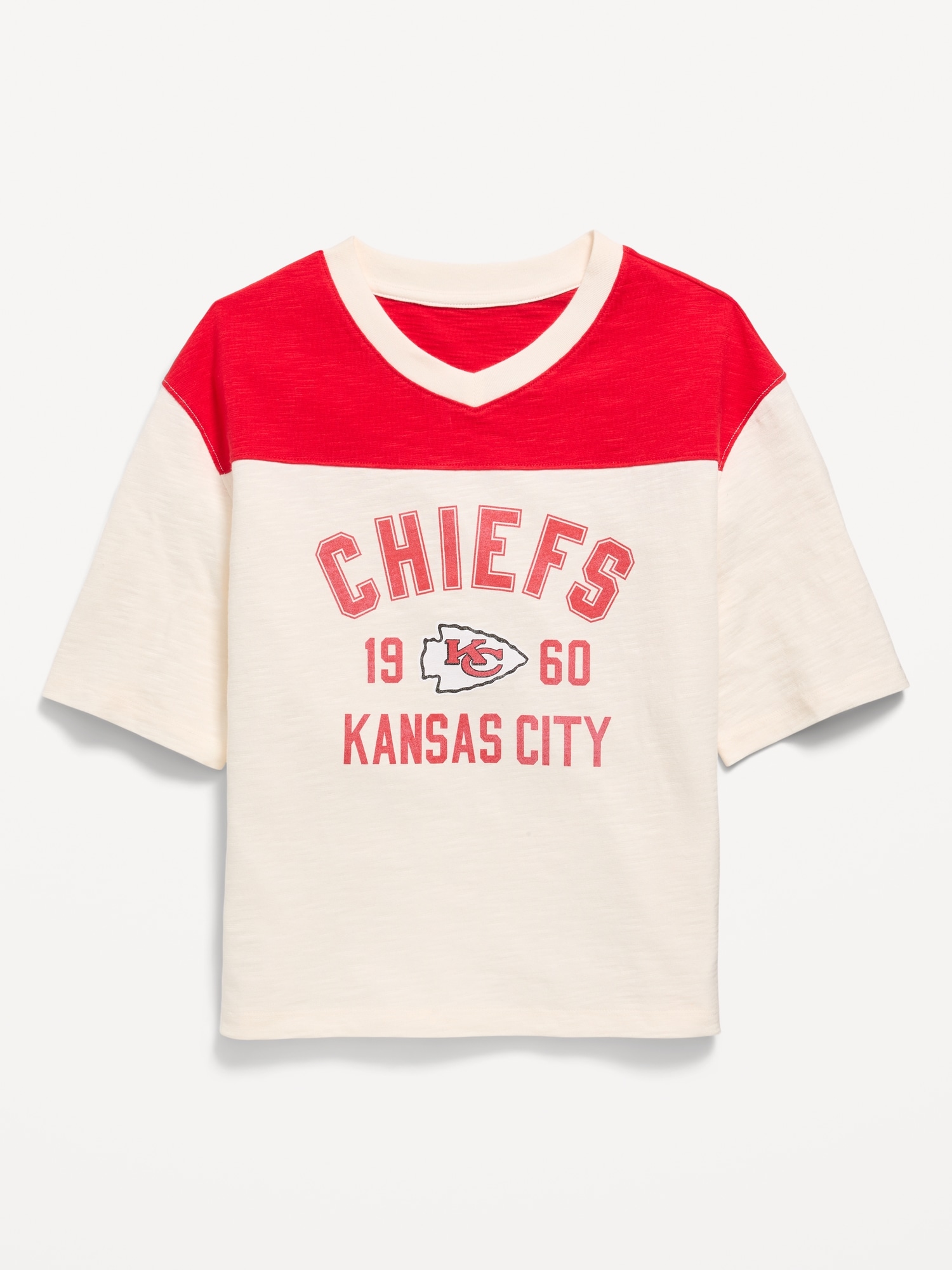 Kansas City Chiefs Oversized Graphic Football T-Shirt for Girls