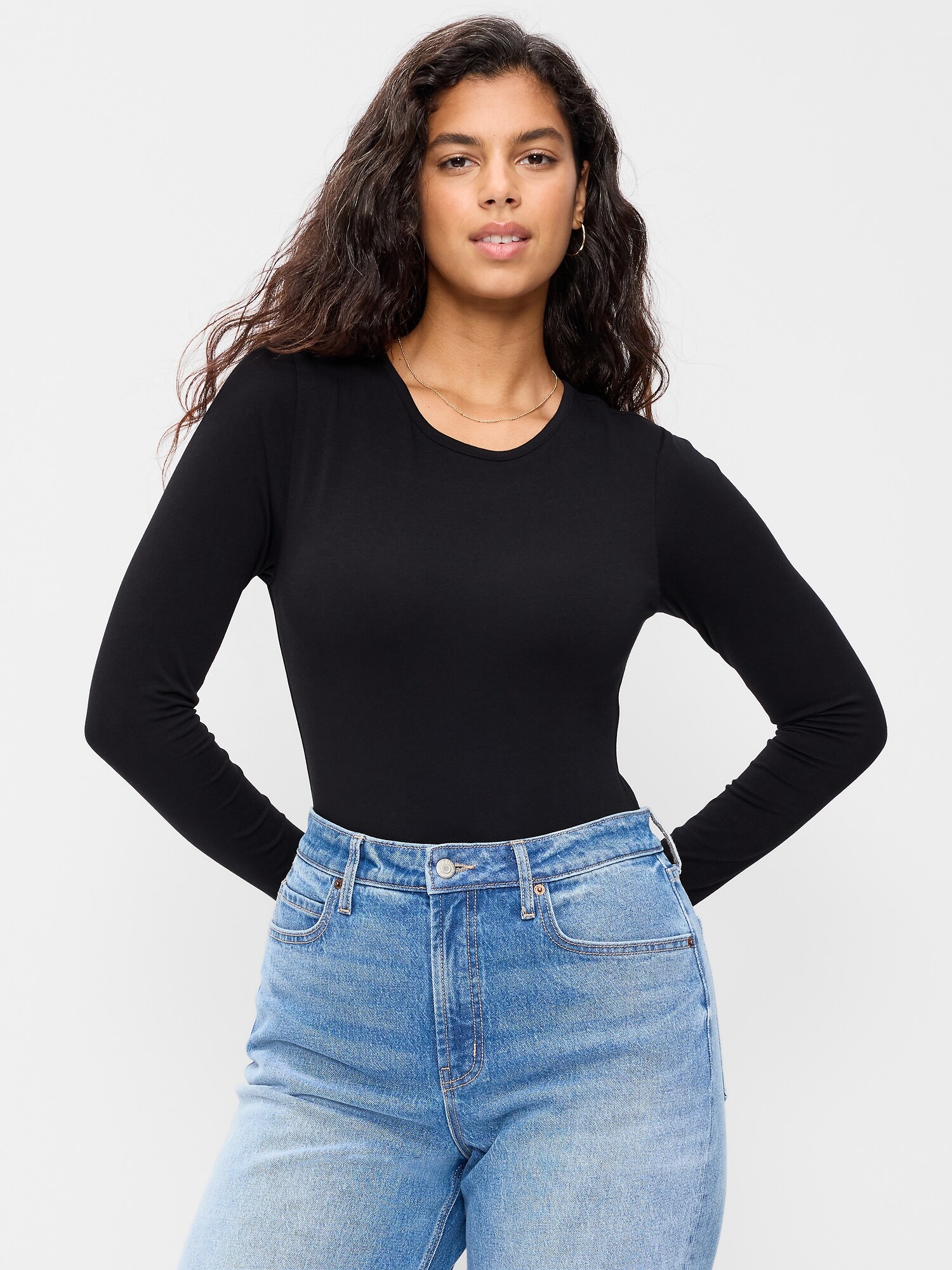 Long-Sleeve Crew-Neck Bodysuit