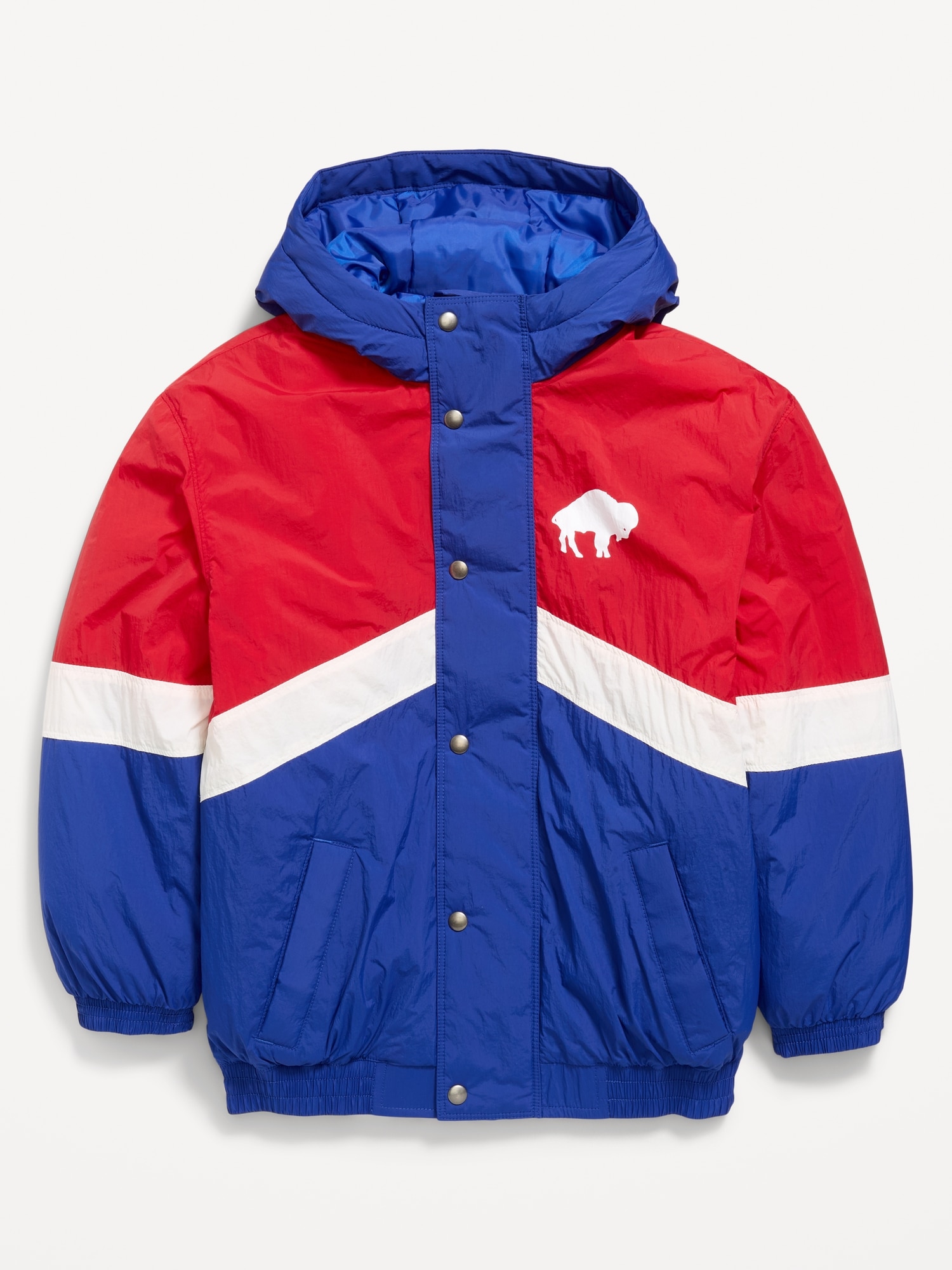 Buffalo Bills Oversized Crinkled Hooded Jacket for Boys