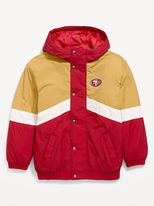 San Francisco 49ers Oversized Crinkled Hooded Jacket for Boys