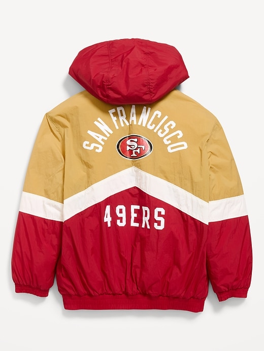 San Francisco 49ers Oversized Crinkled Hooded Jacket for Boys