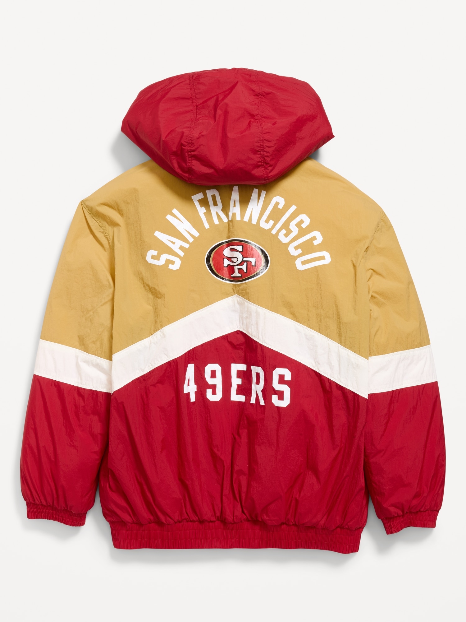 San Francisco 49ers Oversized Crinkled Hooded Jacket for Boys