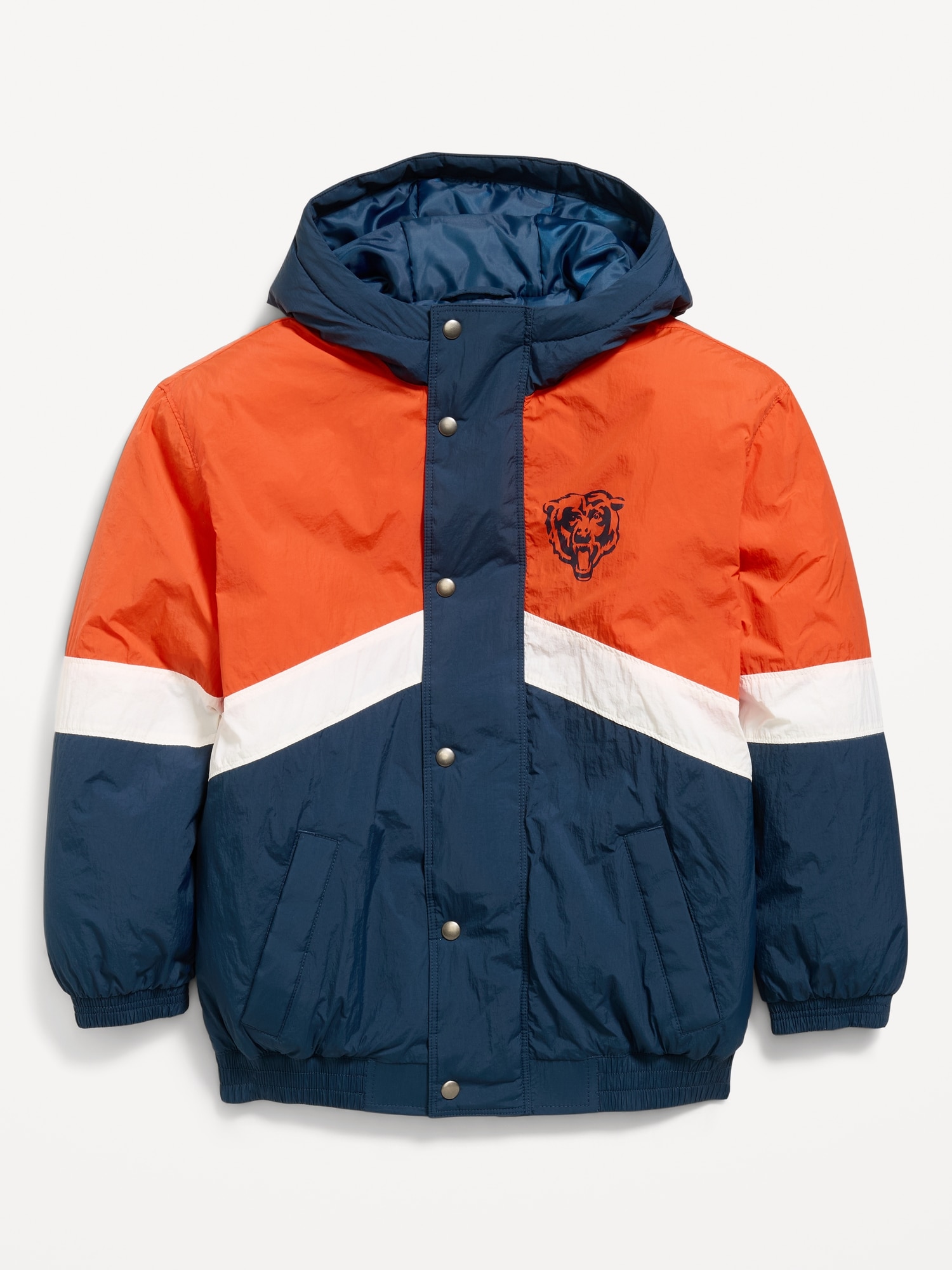 Chicago Bears Oversized Crinkled Hooded Jacket for Boys