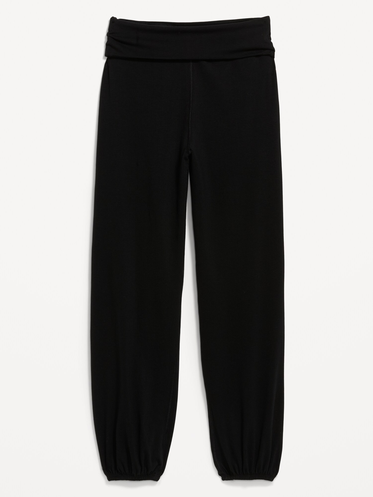 Женские брюки Old Navy Fold-Over Waist Fitted, цвет: Чёрный — фото 2