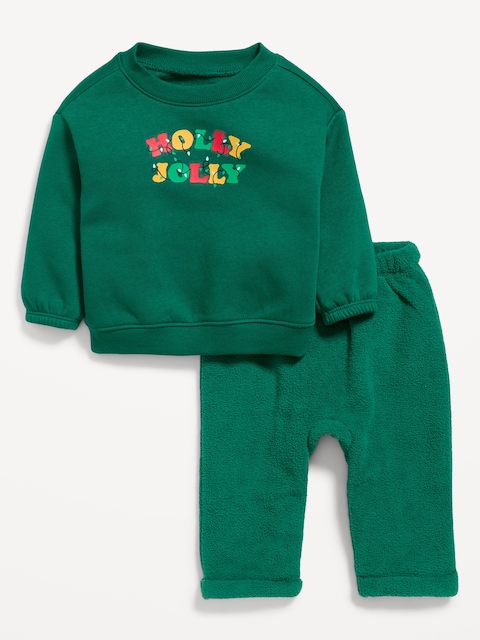 Cozy Graphic Sweatshirt and Pants Set for Baby