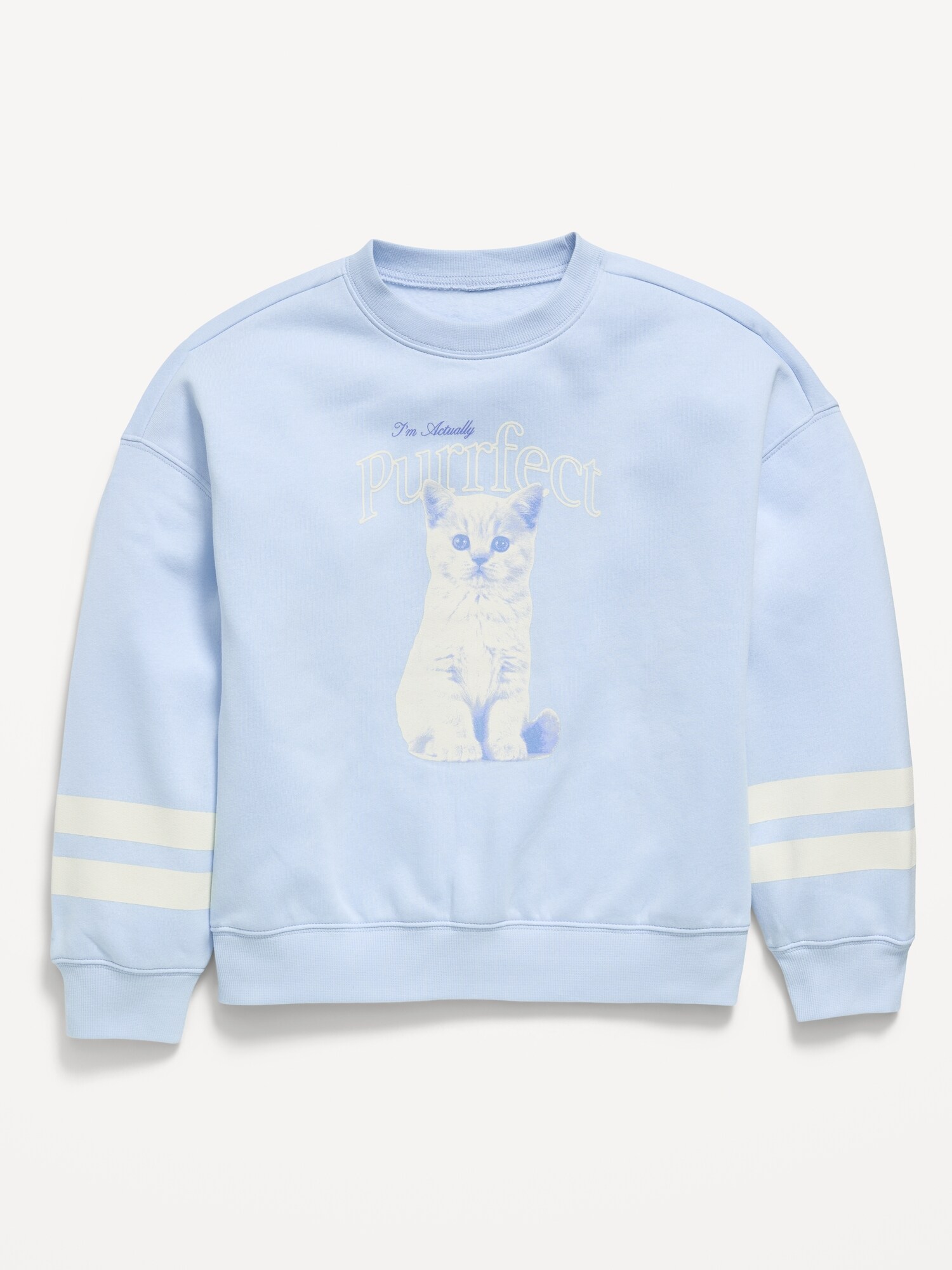 Толстовка Old Navy Oversized Long-Sleeve Tunic Sweatshirt для девочек, цвет: Contrail — фото 3