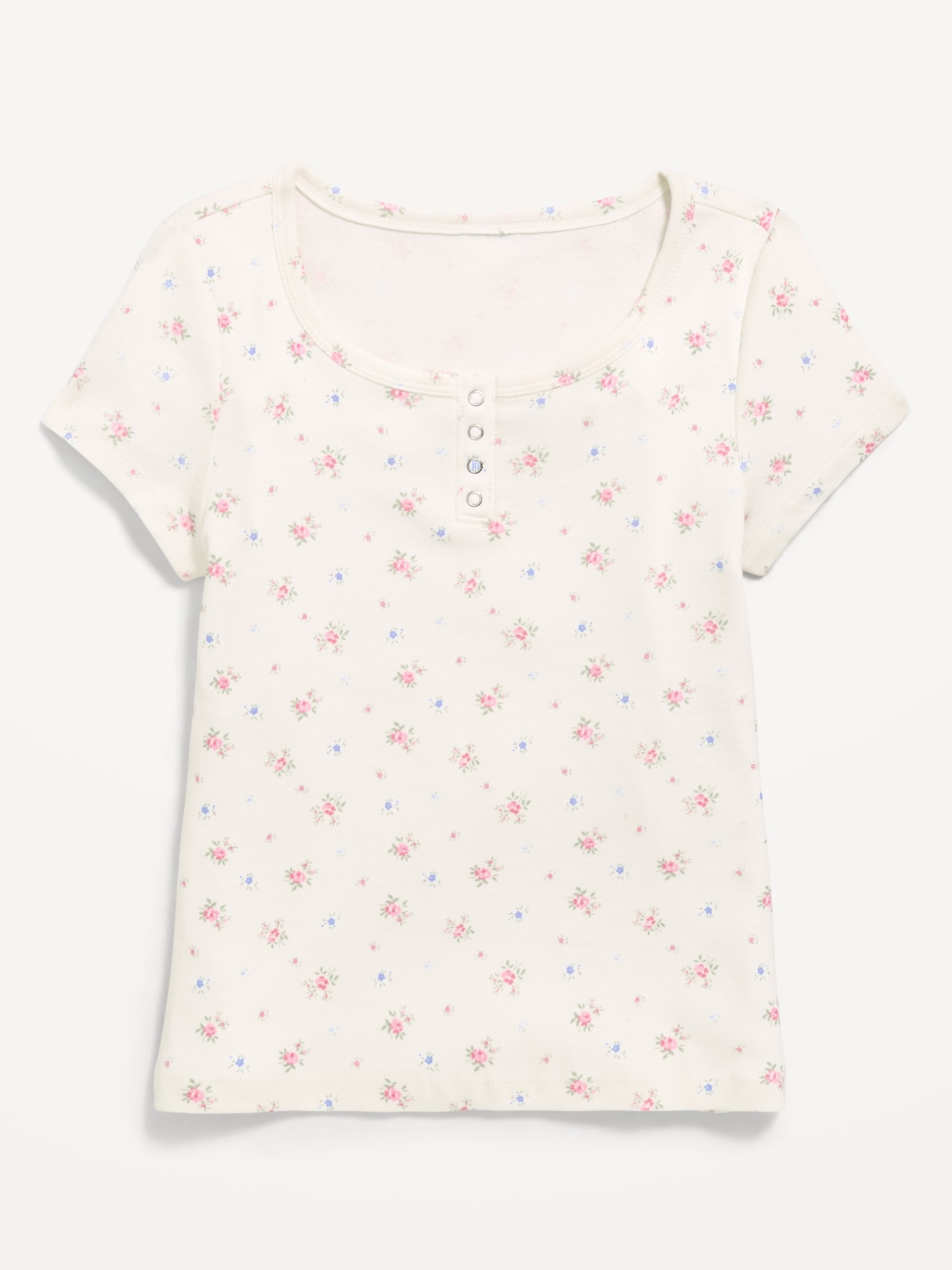 Short-Sleeve Henley Top for Girls