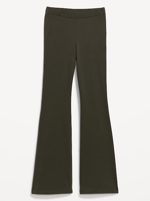 Fleece-Lined High-Waisted Flare Leggings