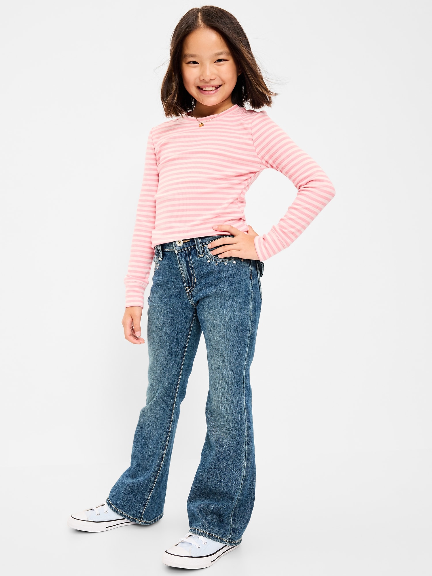 Low-Rise Studded Flare-Leg Jeans for Girls