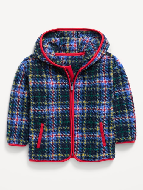 Oversized Hooded Sherpa Jacket for Toddler Boys