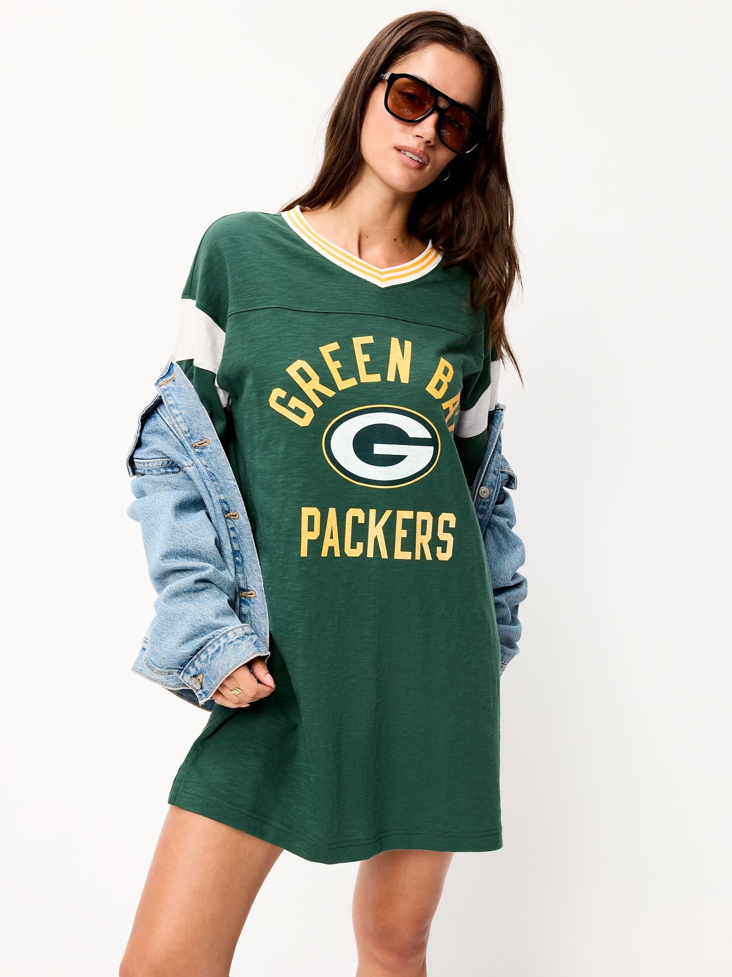 Green Bay Packers Oversized Mini Football Dress for Women