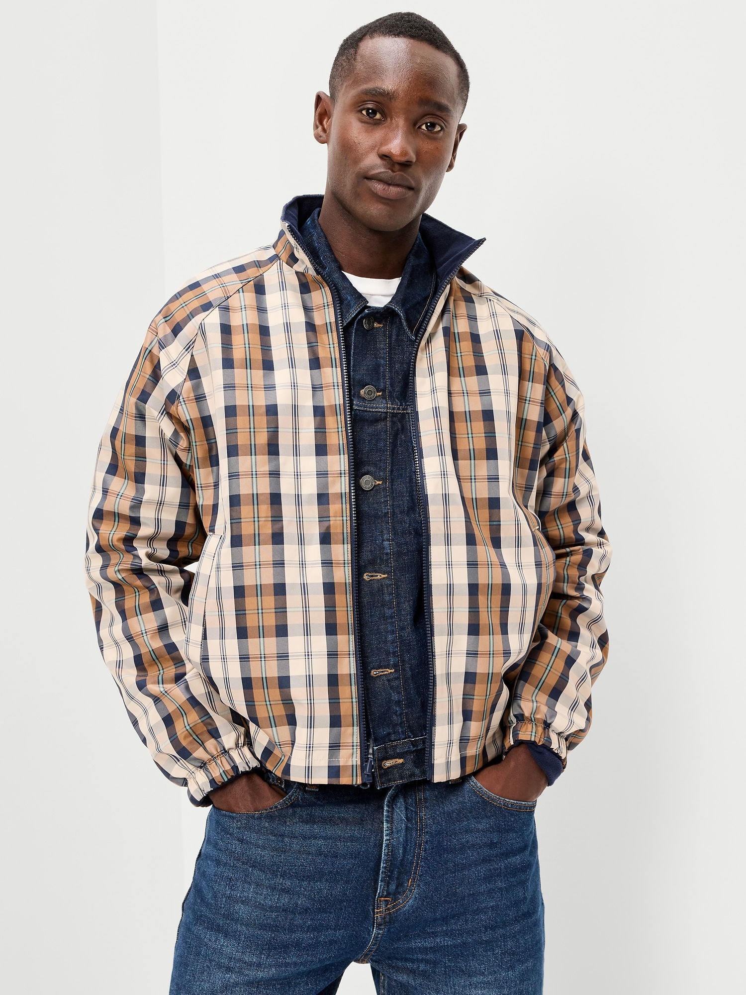 Water-Resistant Reversible Windbreaker Jacket